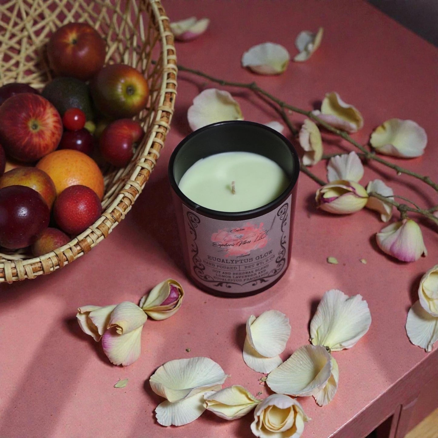 Eucalyptus Glow | 8 oz Soy Beeswax Candle with Lemon Lavender & Eucalyptus