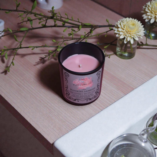 Blooming Harmony 8 oz Soy Candle – Rose, Honeysuckle, Jasmine Floral Fragrance