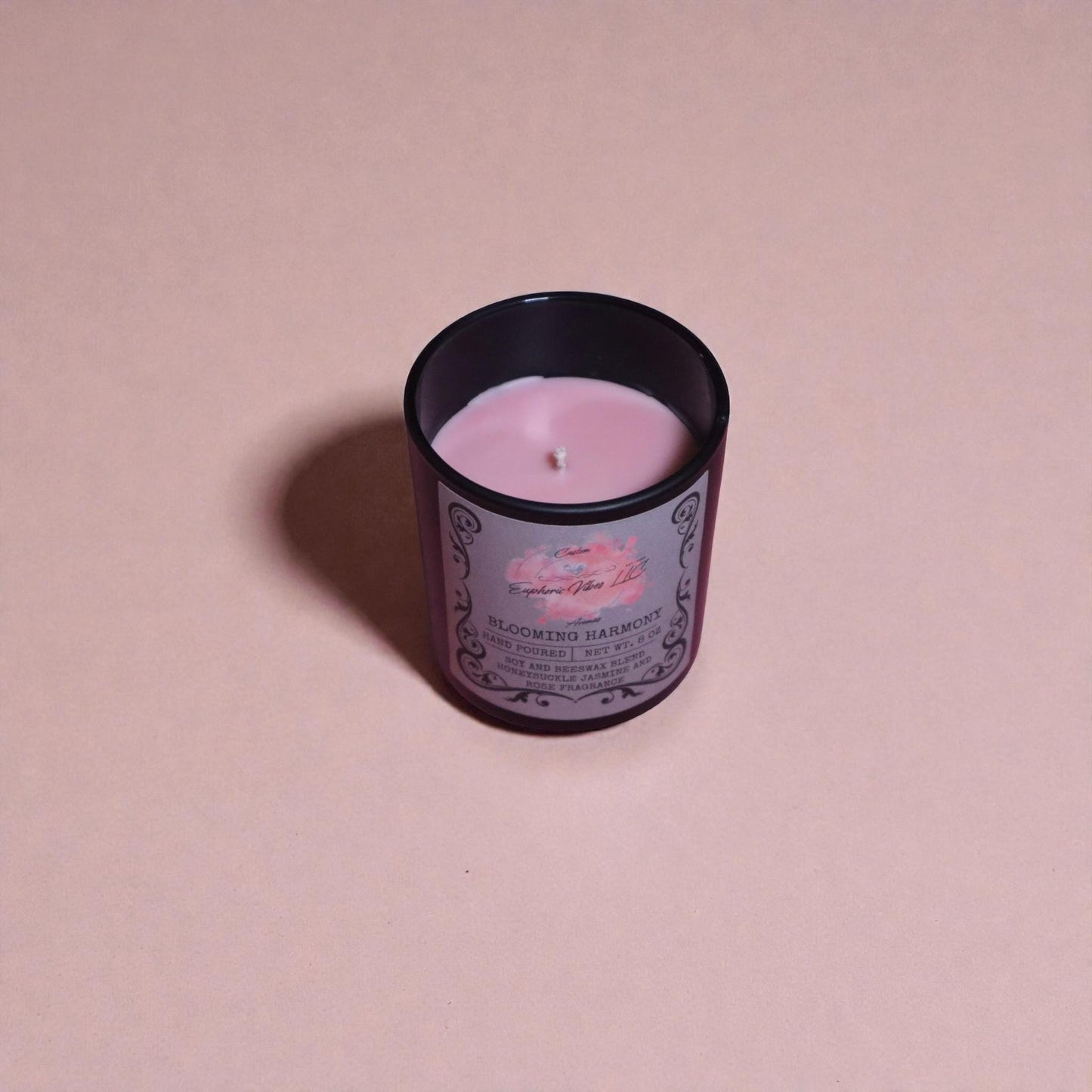 Blooming Harmony 8 oz Soy Candle – Rose, Honeysuckle, Jasmine Floral Fragrance