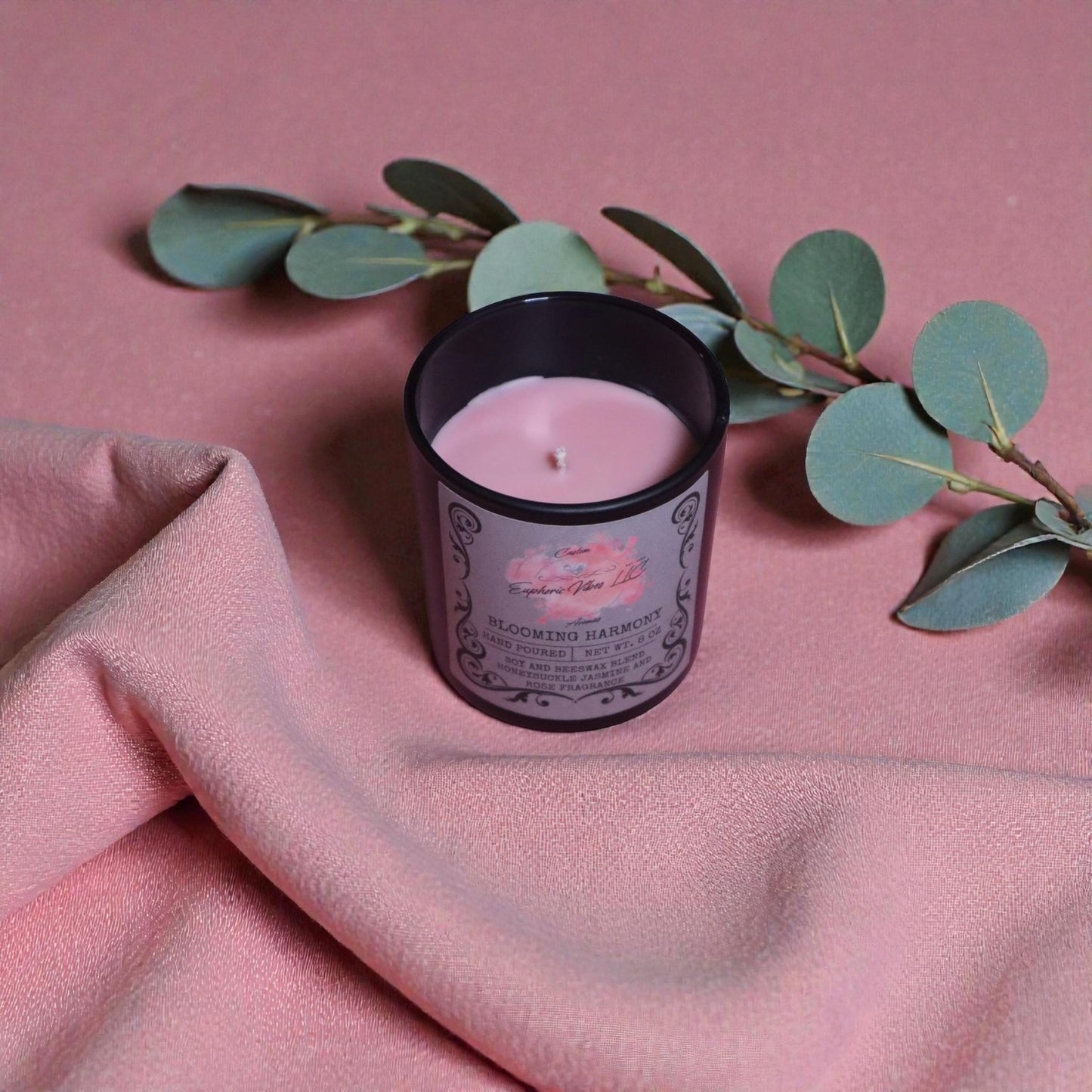 Blooming Harmony 8 oz Soy Candle – Rose, Honeysuckle, Jasmine Floral Fragrance
