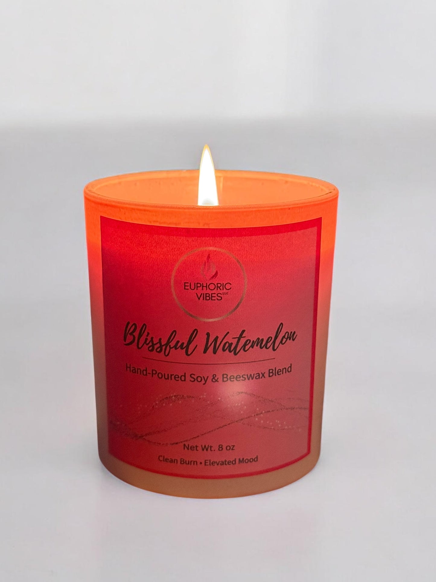 Blissful Watermelon | 8 oz Soy & Beeswax Candle with Watermelon Cherry Fruit Punch