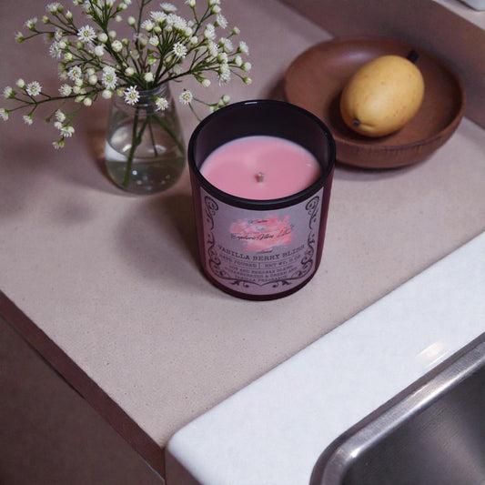 Vanilla Berry Bliss 8 oz Candle – Strawberry Cream, Vanilla Dessert Scent