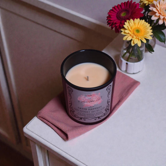 Satin Harvest- Japanese Cherry Blossom Candle: Handcrafted Soy Wax, Inspirational Gift Set